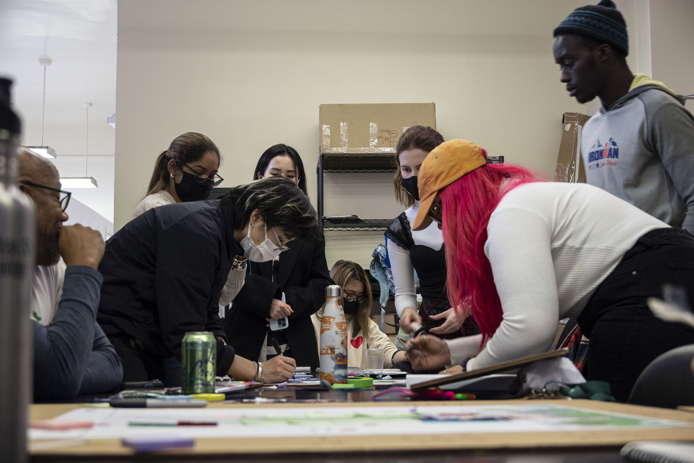 Design workshop with Pratt students Kission Xiong, Azul Castillo, Ningduan Yang, Qilin Yu, Jessica Kraemer and Harlem Grown team members (photo by Charles Newman)