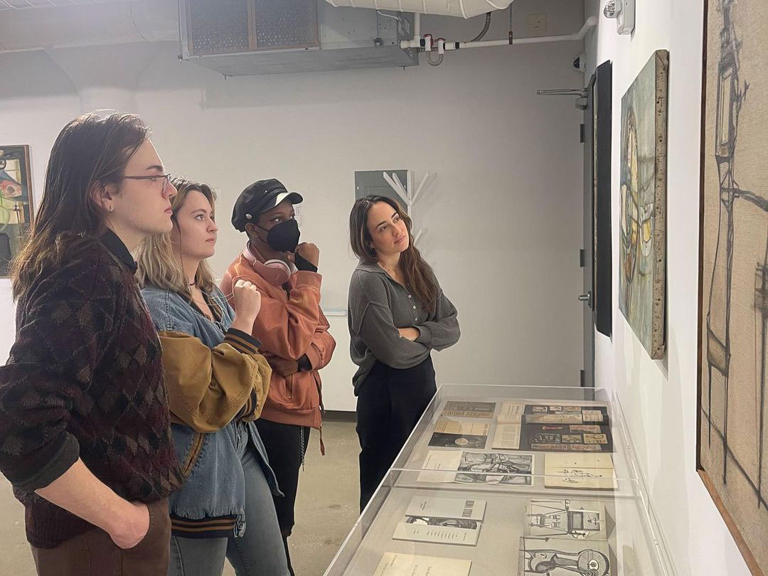 Pratt students at the Hedda Sterne Foundation in the Brooklyn Navy Yard