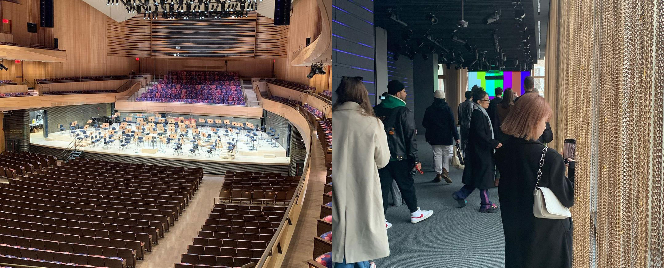 Pratt students touring the redesigned David Geffen Hall at Lincoln Center (courtesy Jay Lemire)