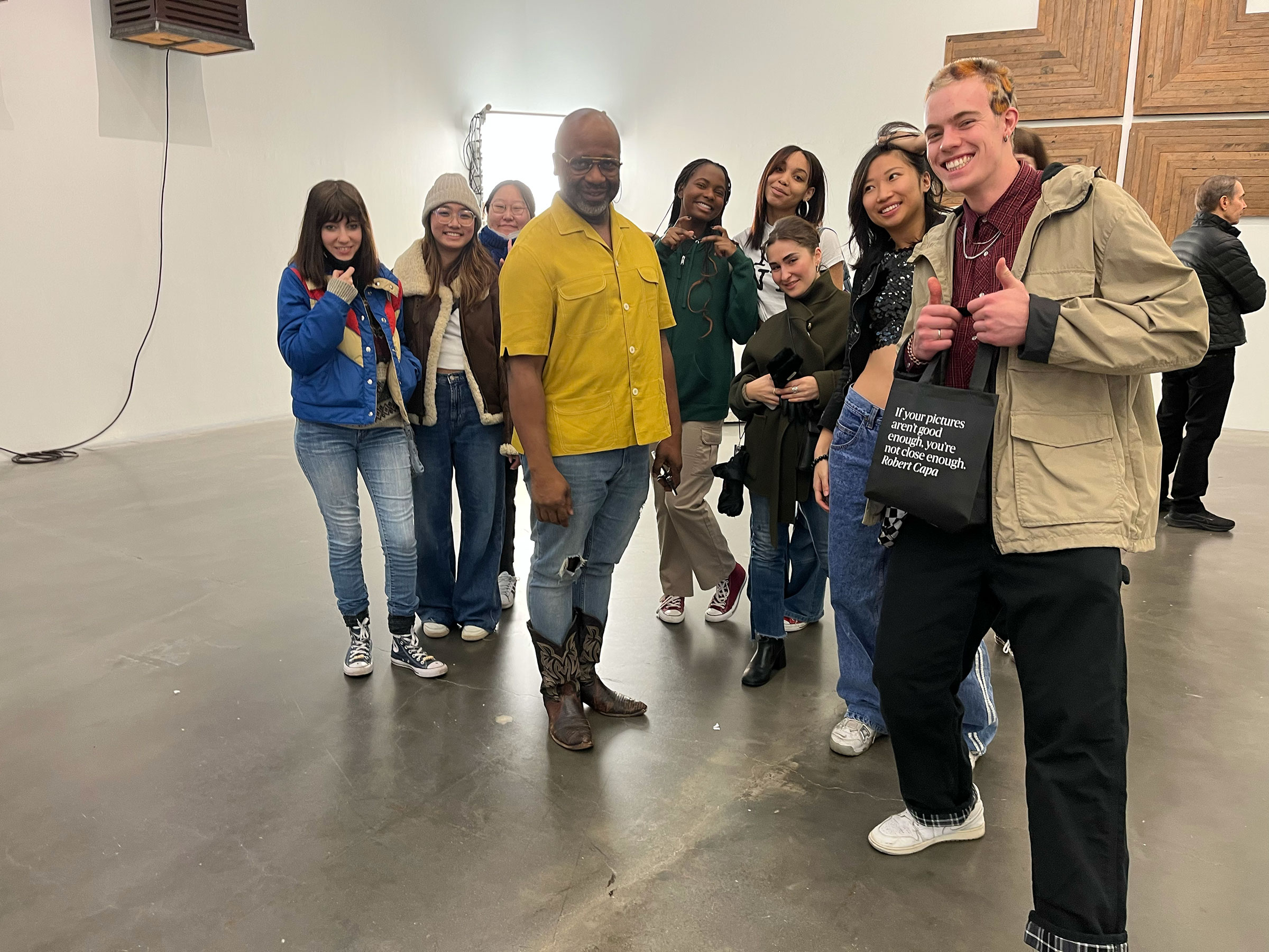 The Pratt digital photography class with Theaster Gates at his New Museum exhibition (courtesy Federico Savini)