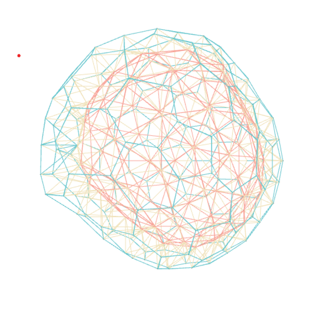 schematic of wireframe spherical object