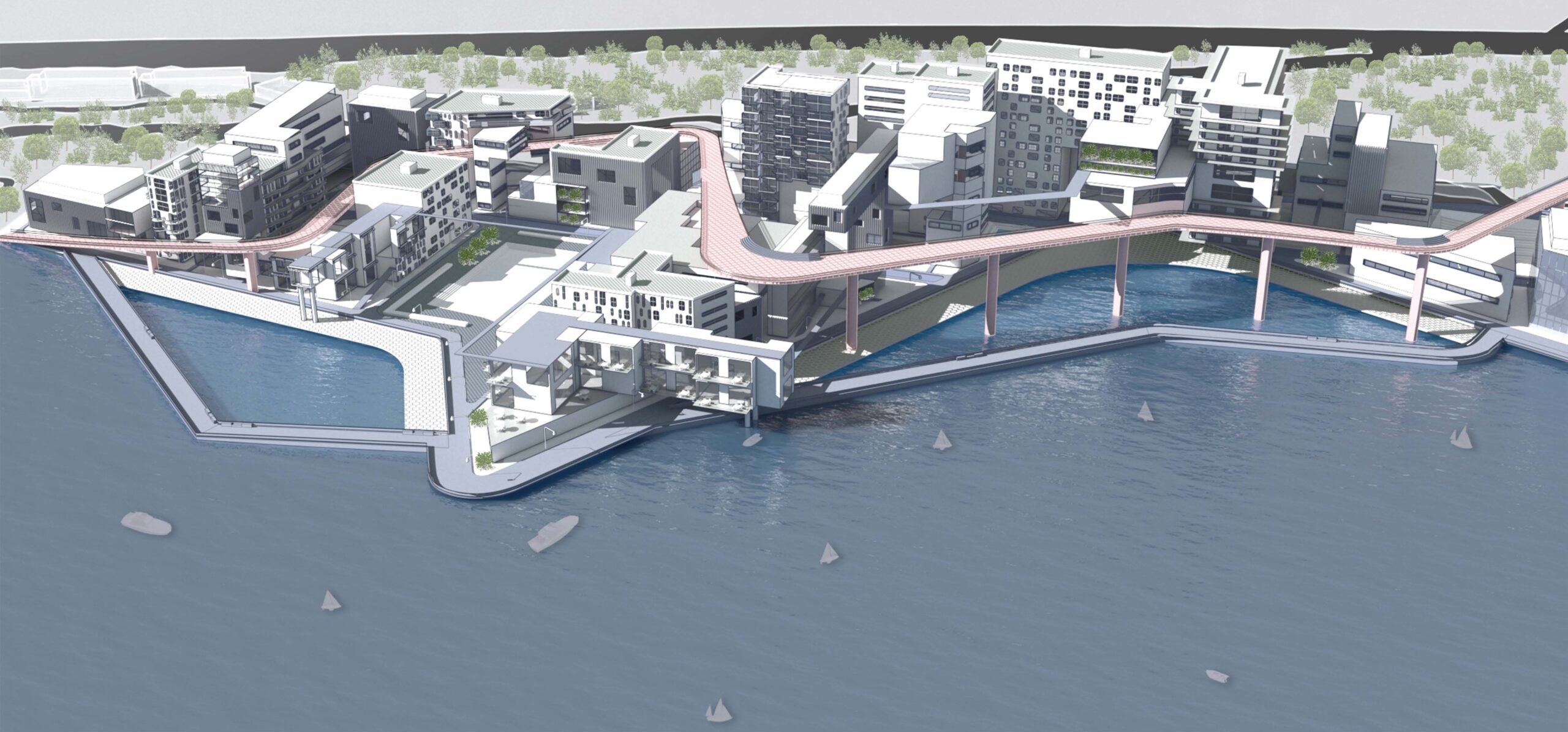 Housing render by the ocean by Natalia Chavira and Gina Rustami