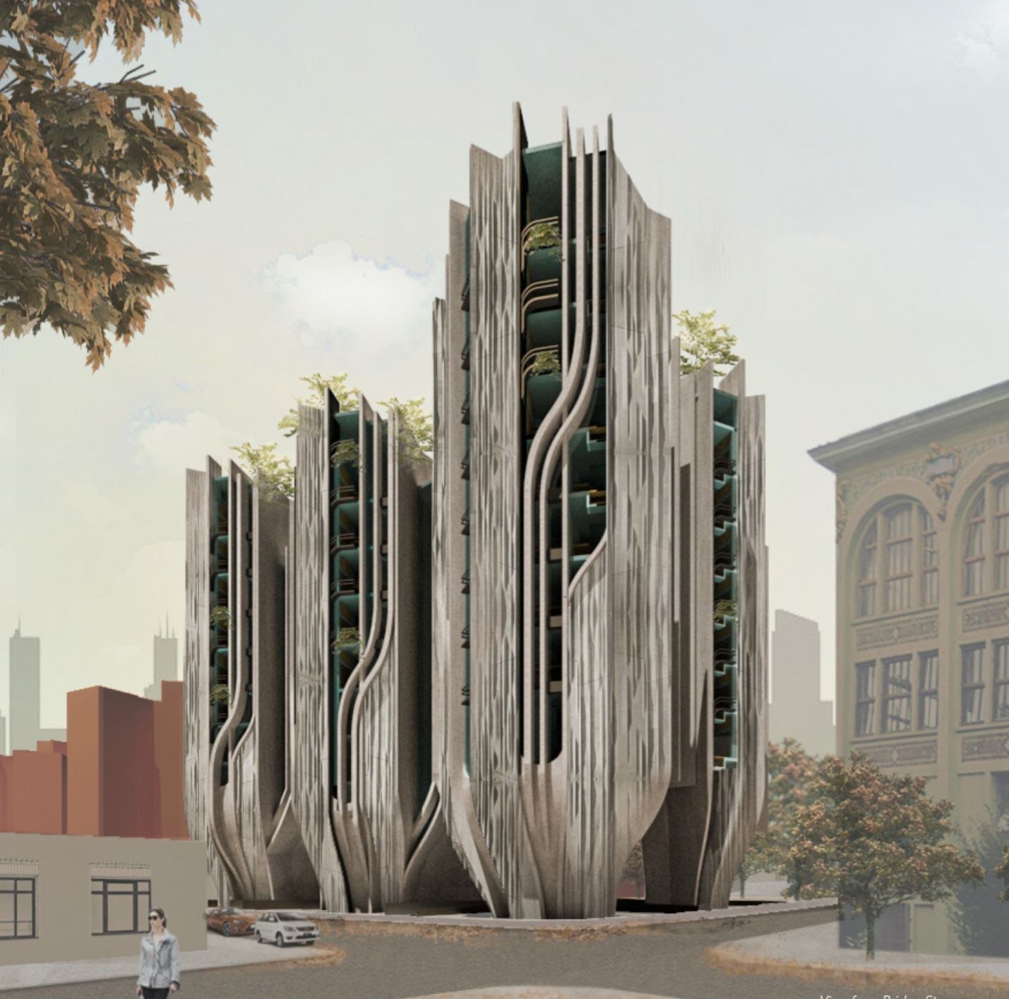 Public housing render by Max Sopher and Si Xuan