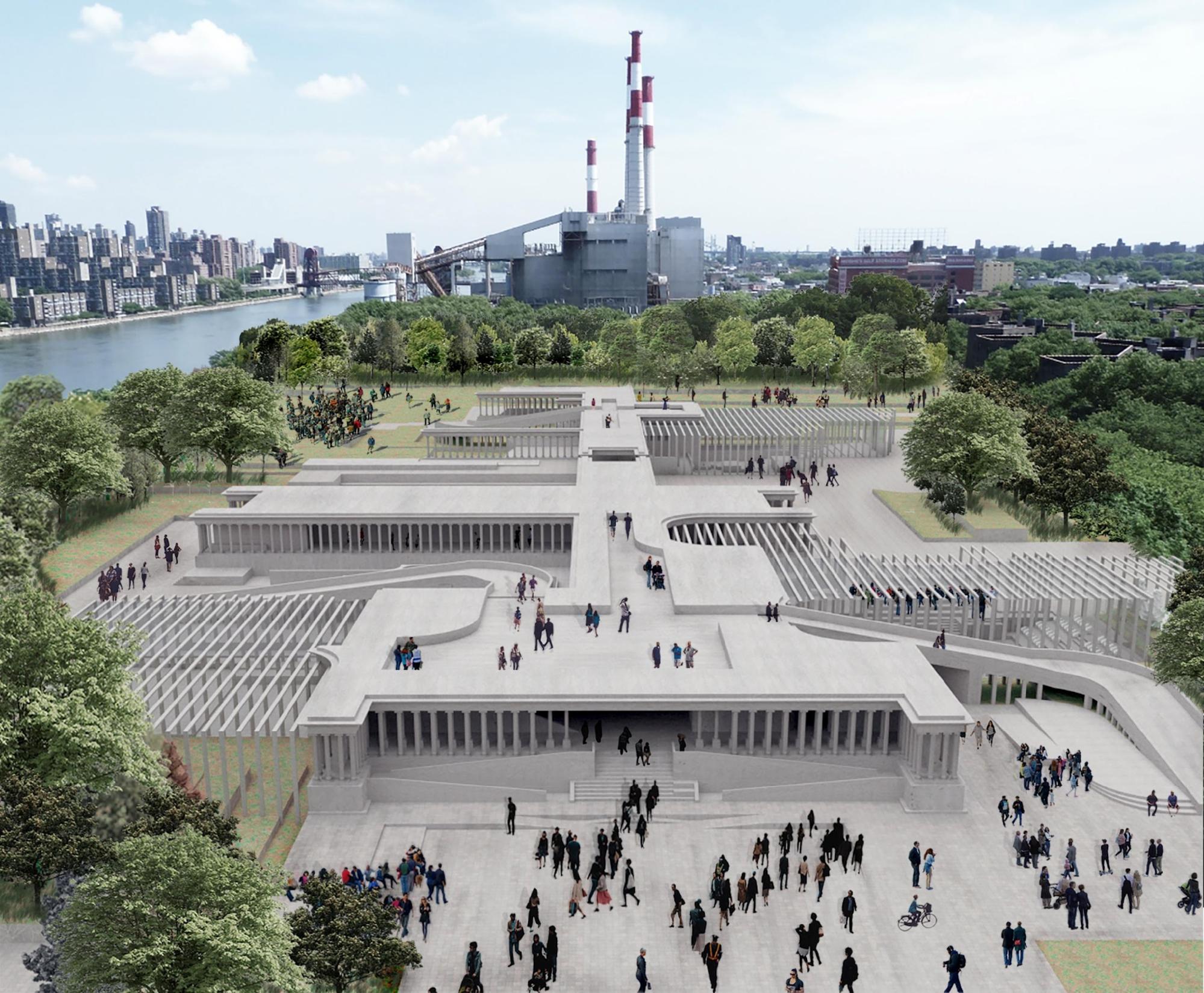 areial shot of courtyard