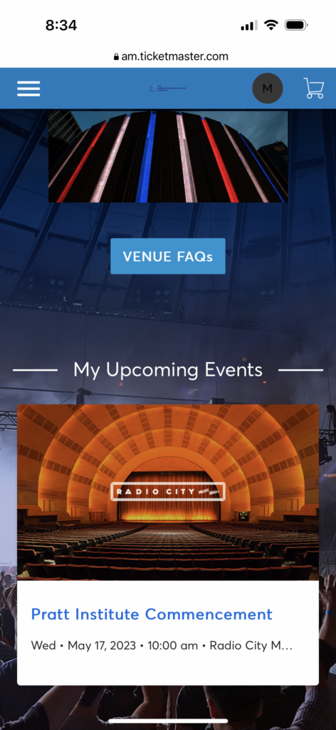ticketmaster screencapture, with ticket transfer information