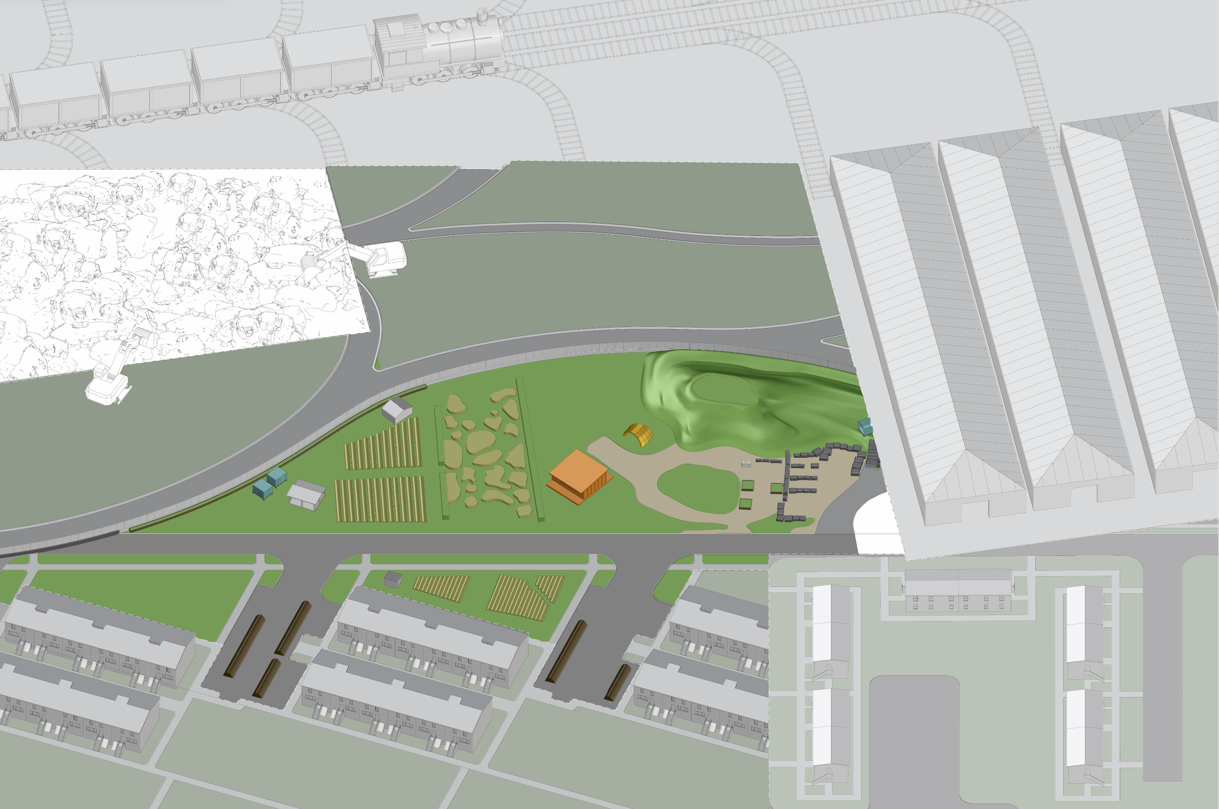 overhead viewpoint of rural land project