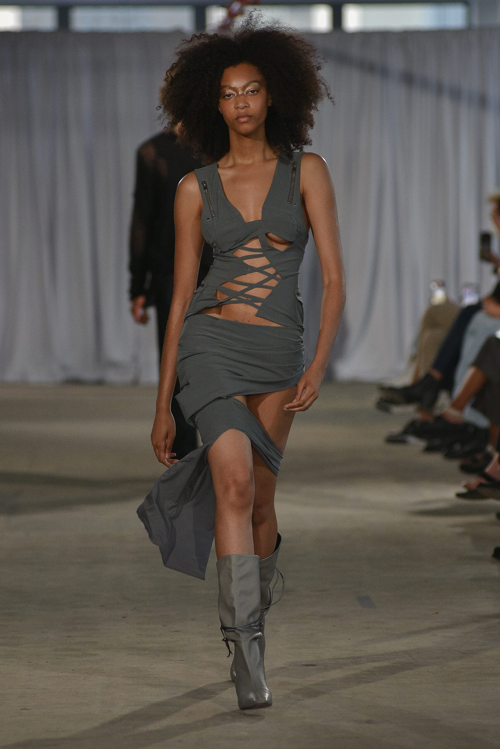 Model in dress by Katie Liu, BFA Fashion 2022
