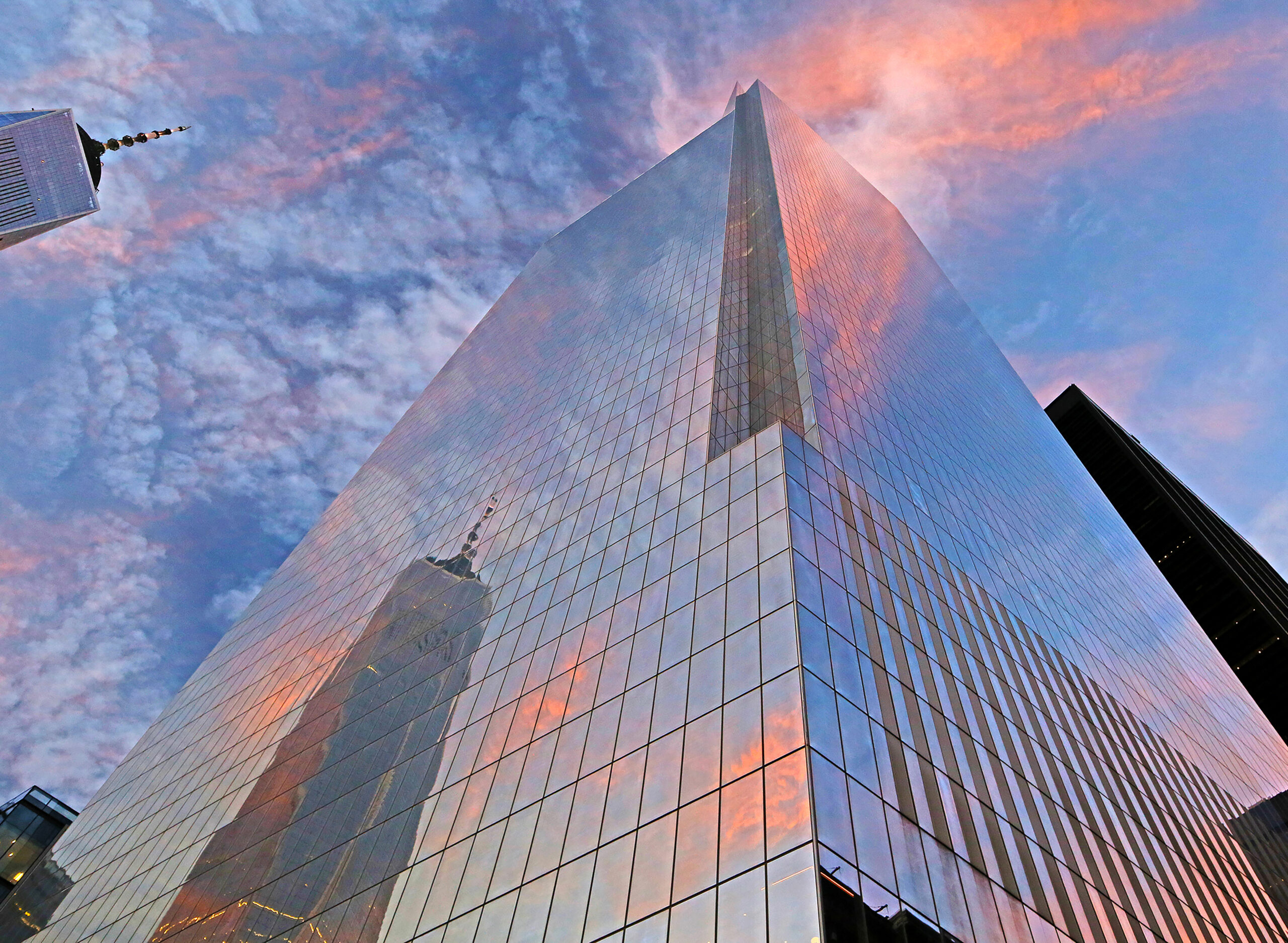 shot of skyscraper, taken from ground floor