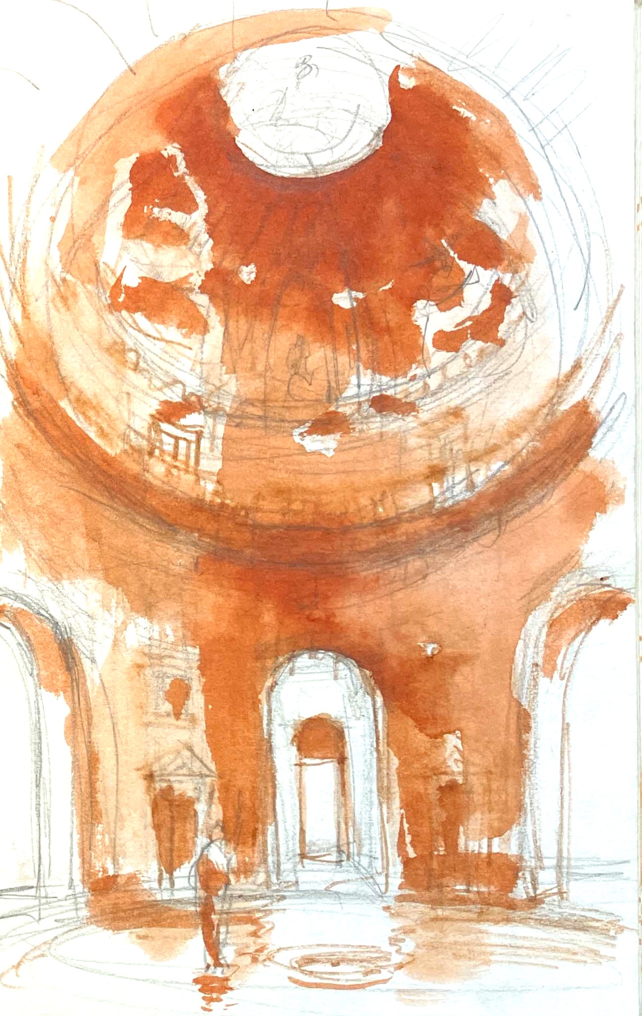 A tholos painting in orange.