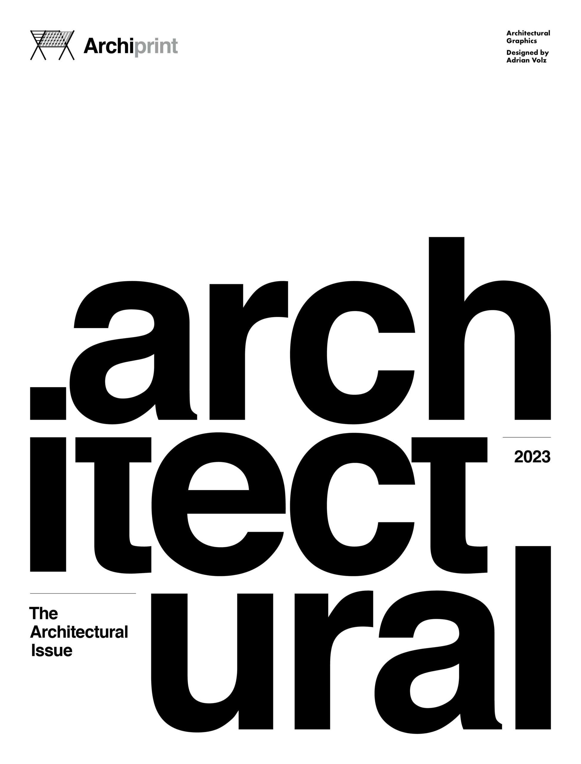 A cover of a magazine with the word “architectural” in large black letters over a white background.
