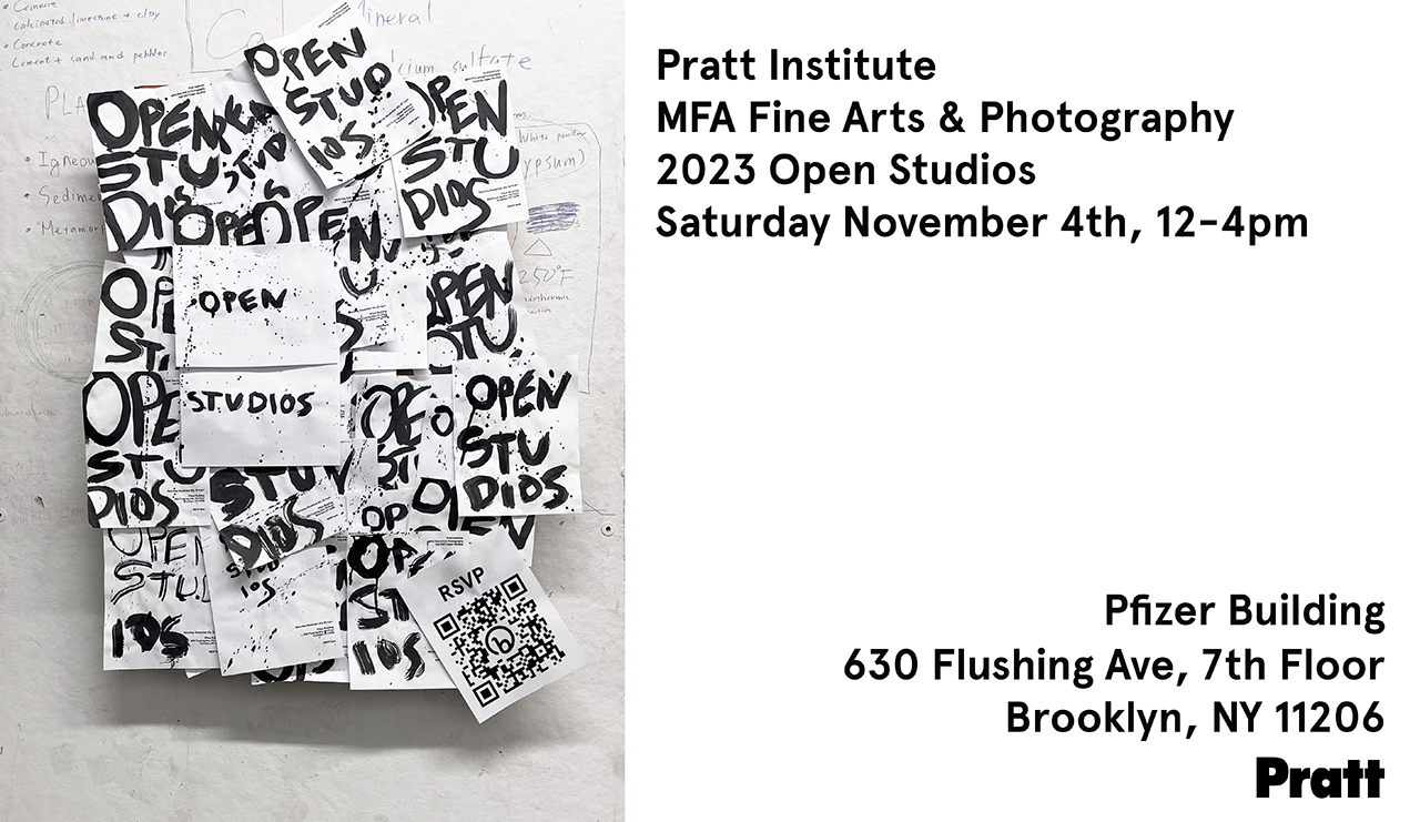 Event poster, with details of the event along with an image of several papers stuck on top of each other with the words