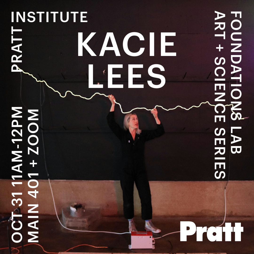 An image of the artist, Kacie Lees holding up a string of unlit neon light.
