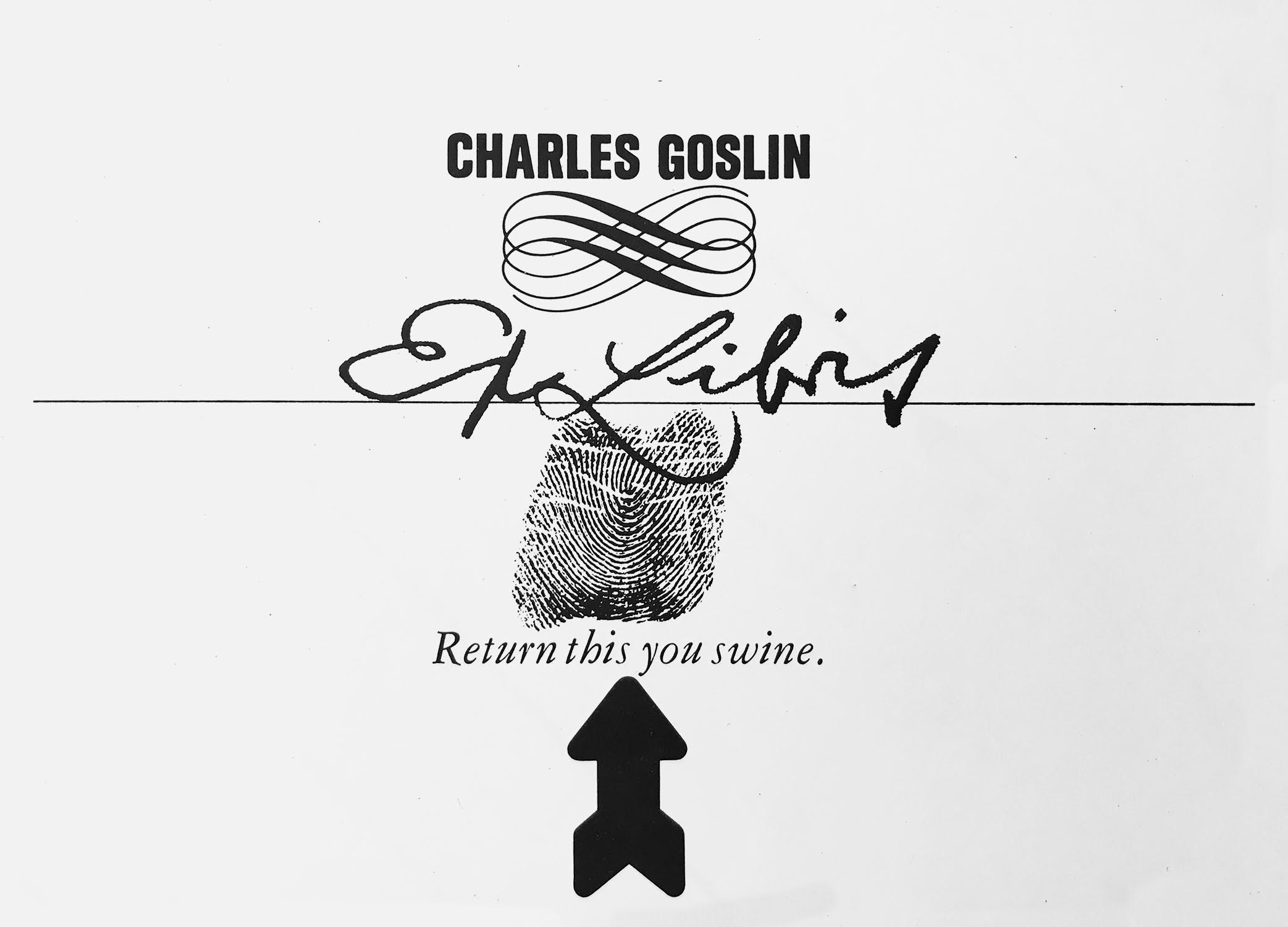 A book cover featuring a fingerprint, arrow, and other black symbols and text on a white page.