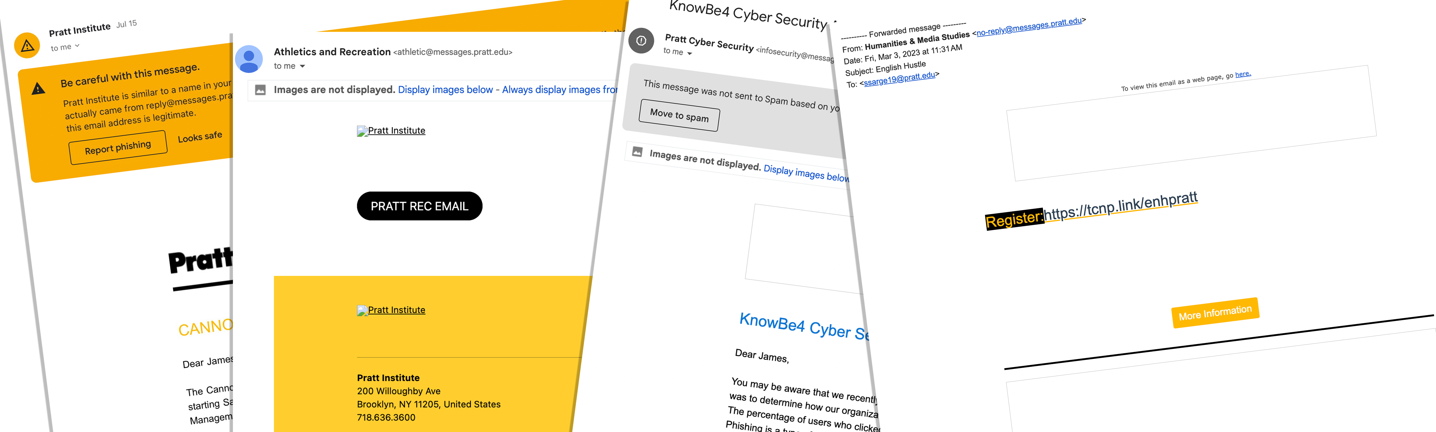 images of email screen captures
