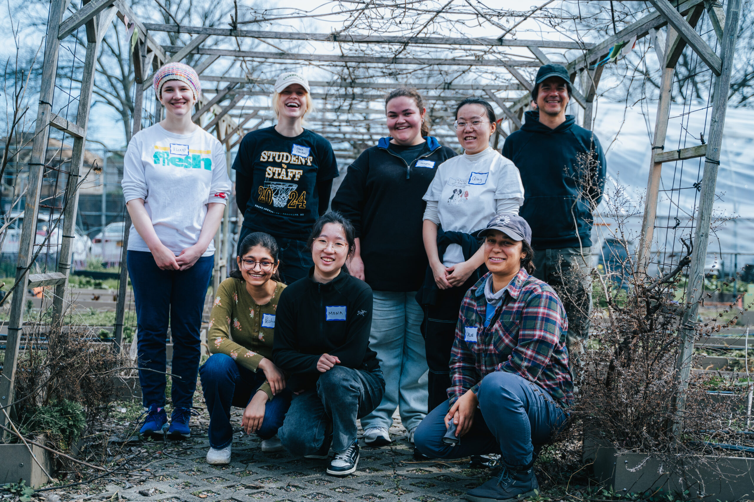 Pratt students at PS216’s Edible School Garden. Photo by Tejas Setlur, BFA Film '26.