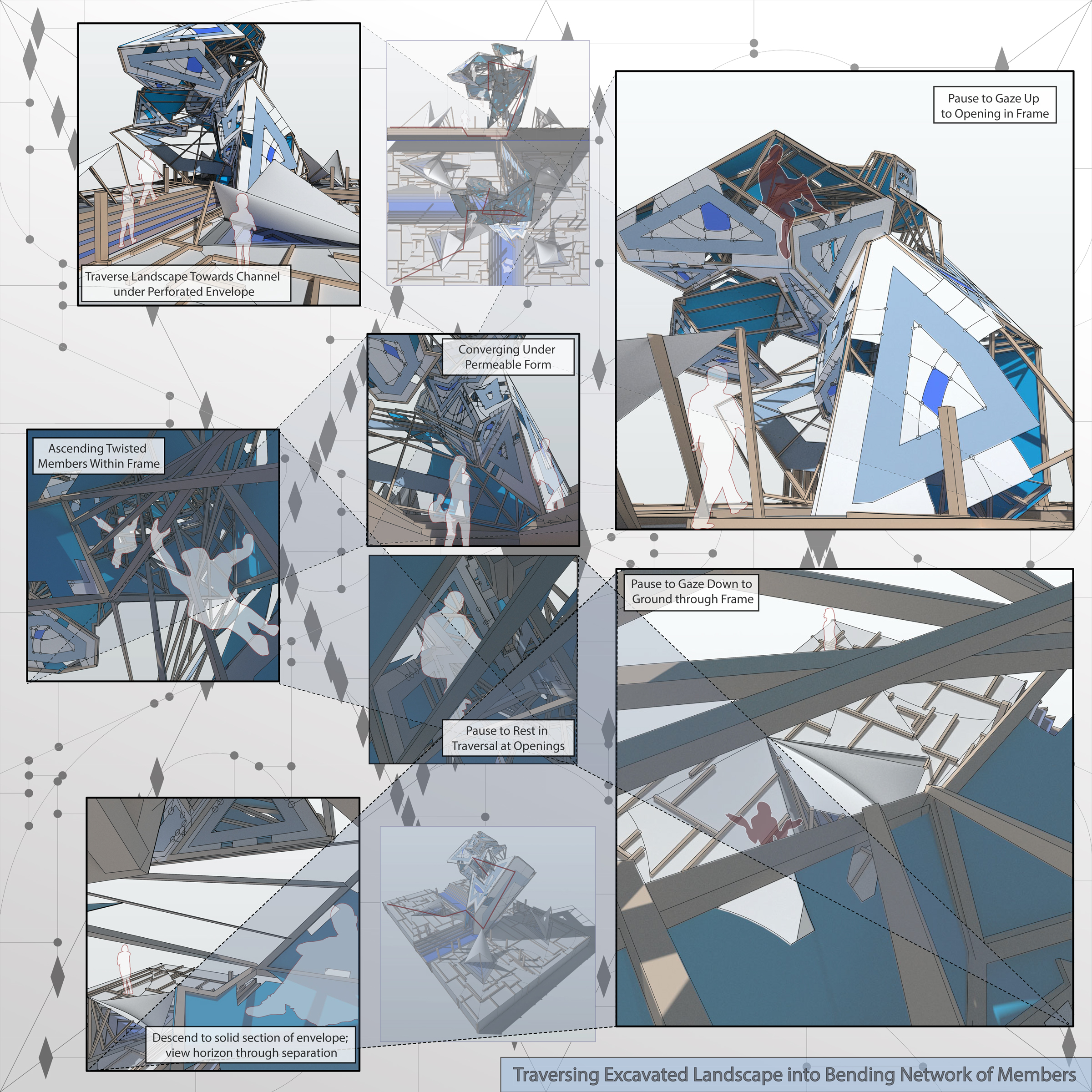 A mosaic of images showing different points in the structure.
