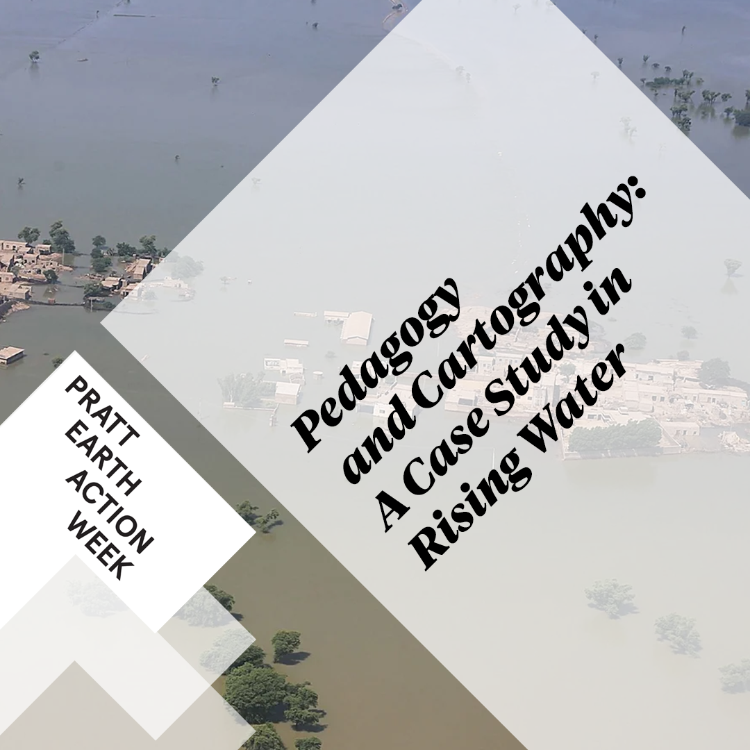 Image of a flooding neighbourhood with the title