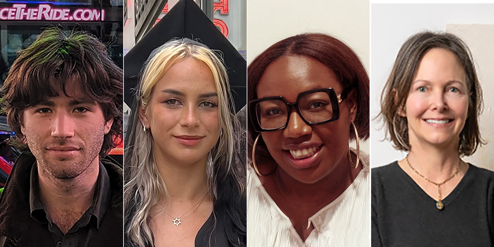 Fulbright semifinalists, from left to right: Rafael Swerdlin, BArch ‘24; Lauren Walker, BFA Graphic Design ’21; Tommesha Holt, MFA Photography ’23; Blair Peters, MFA Painting and Drawing ’23.