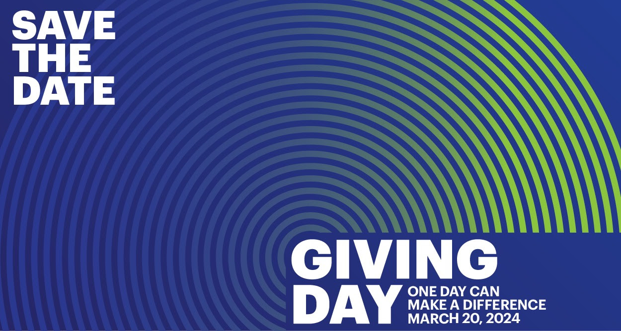 image for Giving Day save the date, with gradient across sets of circle graphics