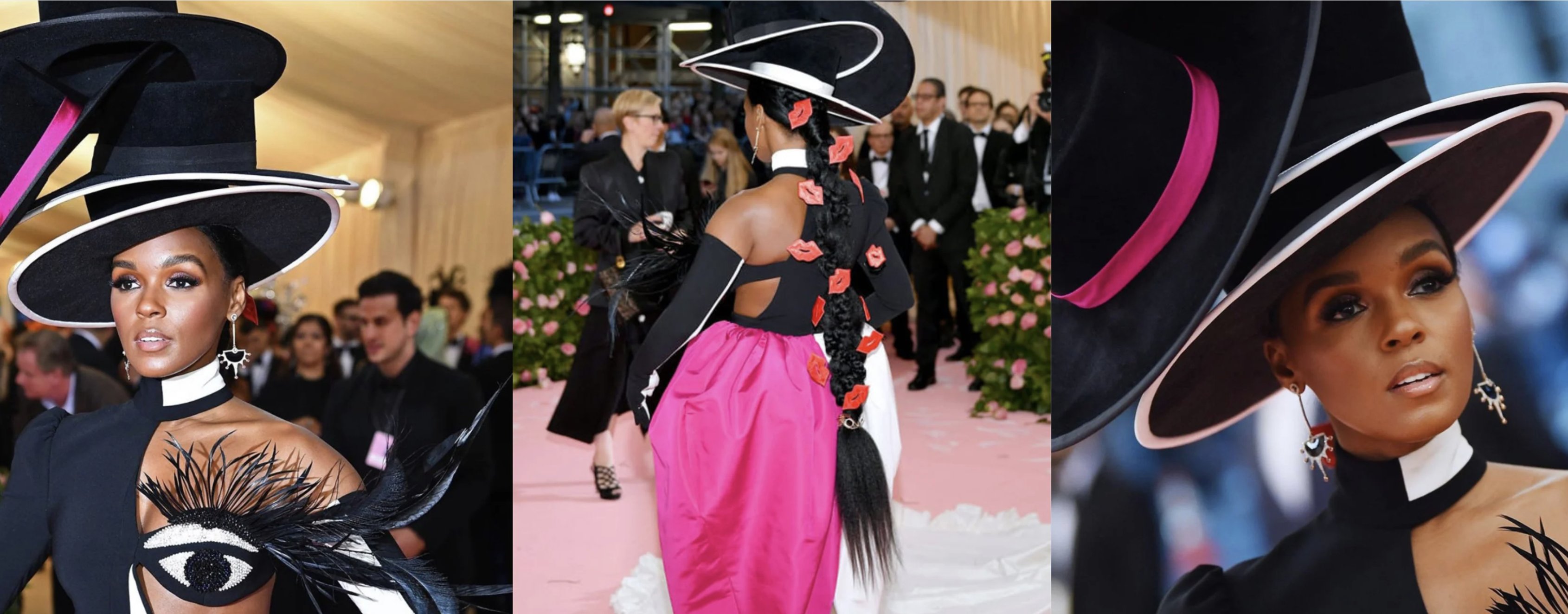 Janelle Monae wearing a hat design by Sarah Sokol, BFA Interior Design ’11