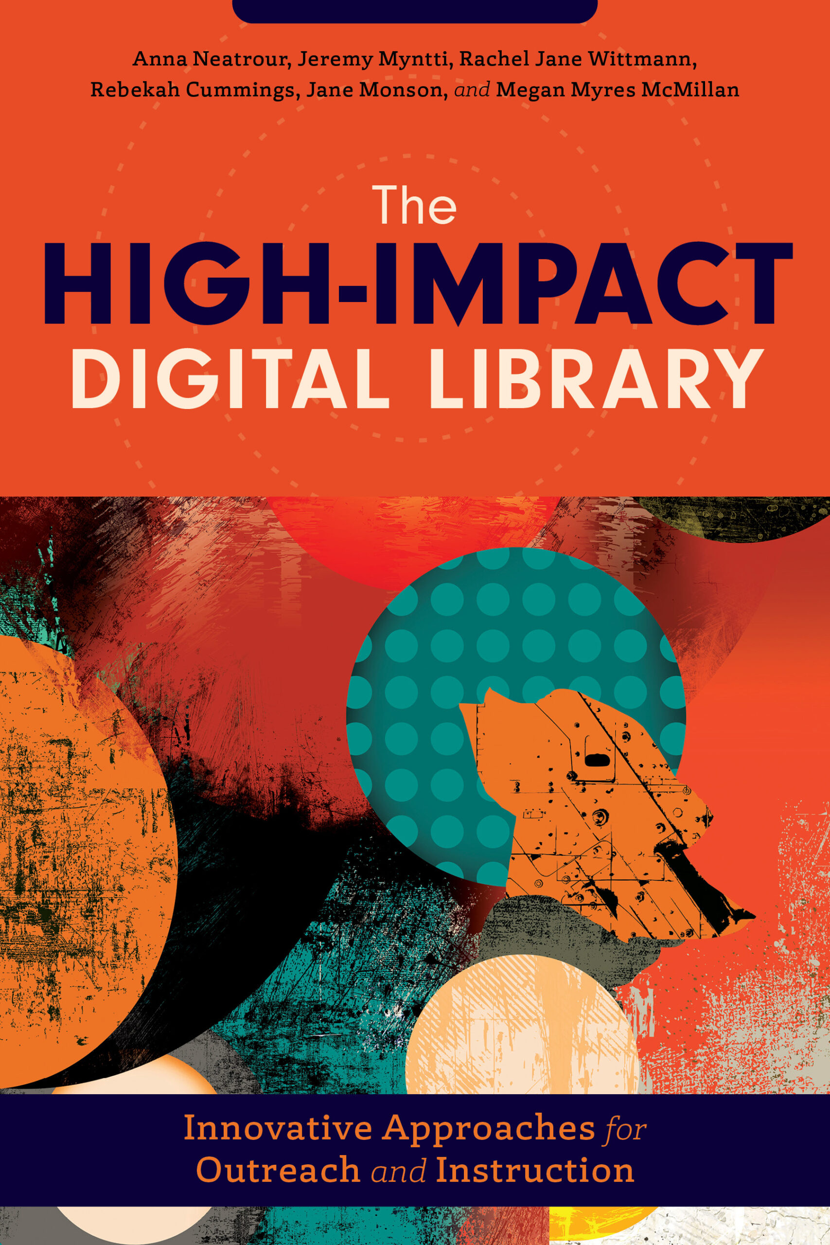 Book cover with authors’ names, title and subtitle; in the middle, a decorative red, blue, yellow, and black patterned image