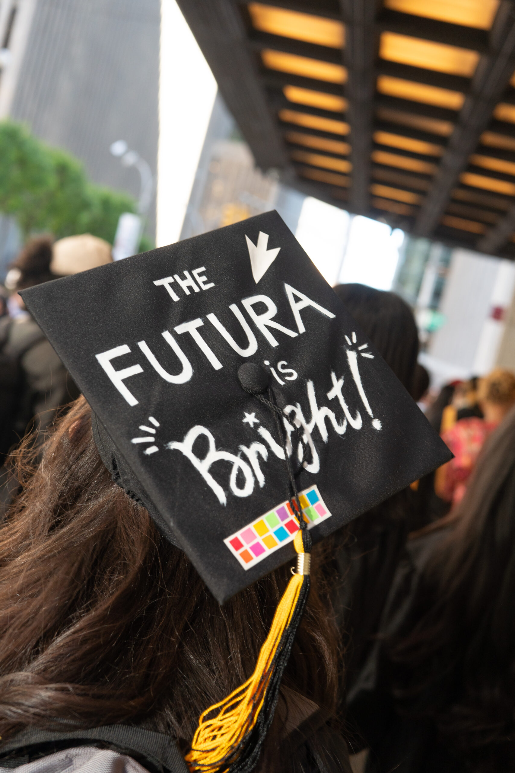 A graduation cap that says