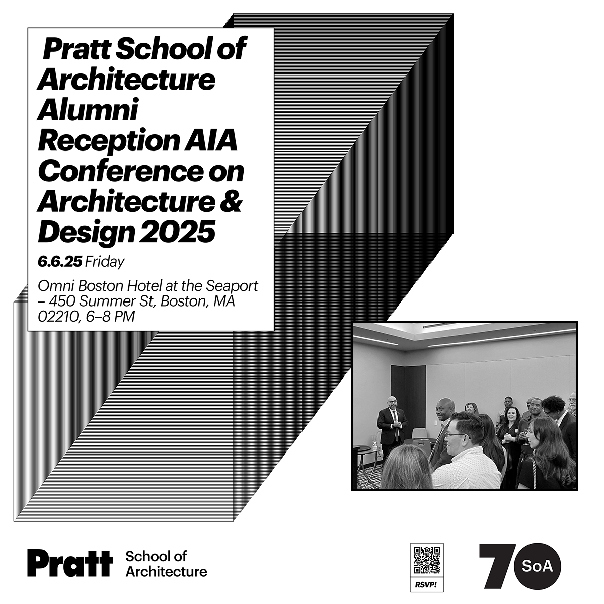Image of Guests at the Pratt SoA AIA Alumni Reception.