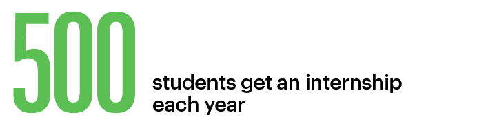 500 students get an internship each year