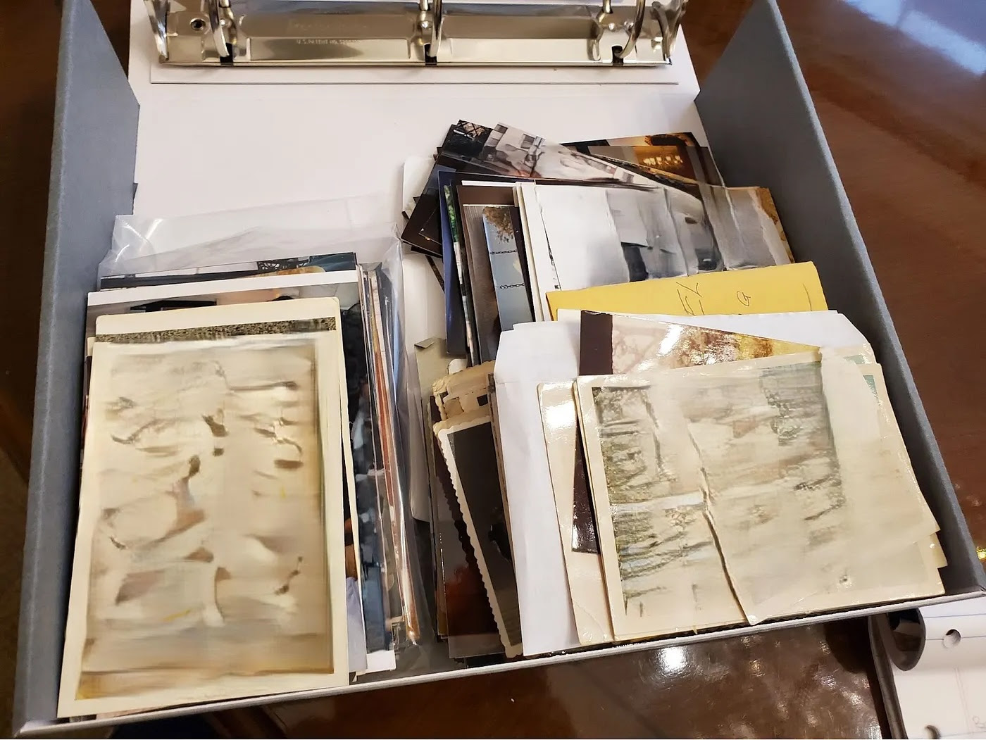 An archive box of images and files