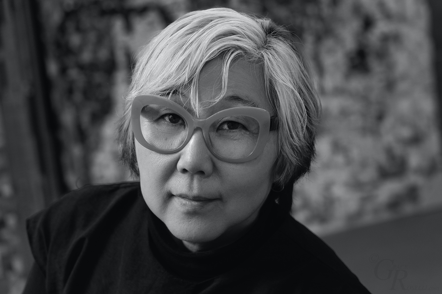 Black-and-white headshot of Jaye Moon