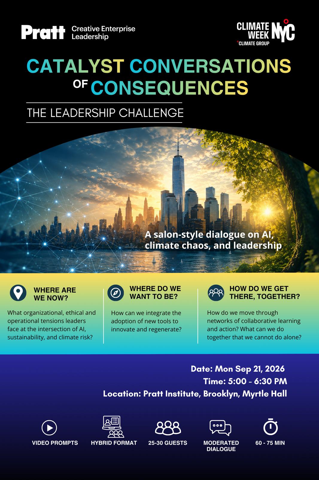 NY Climate Week 2026 Event at Pratt Creative Enterprise Leadership