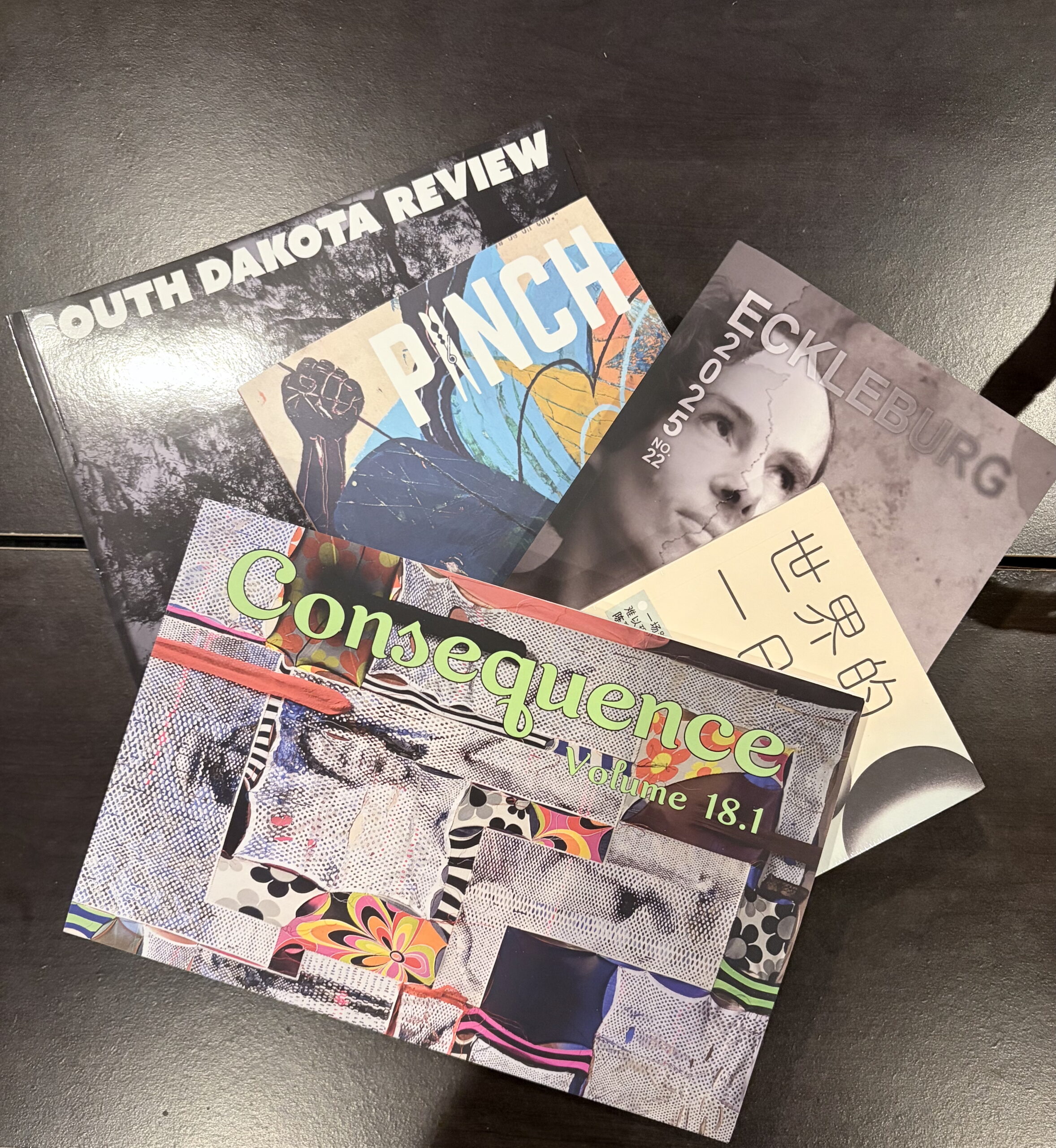 A pile of magazines including