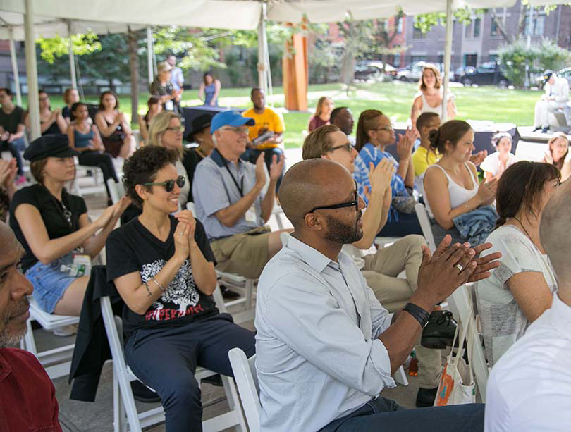 Alumni at alumni day on the Brooklyn Campus