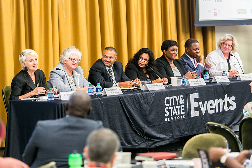 Photo: President Frances Bronet (at left), 2019 Education Summit Panel (courtesy City & State)