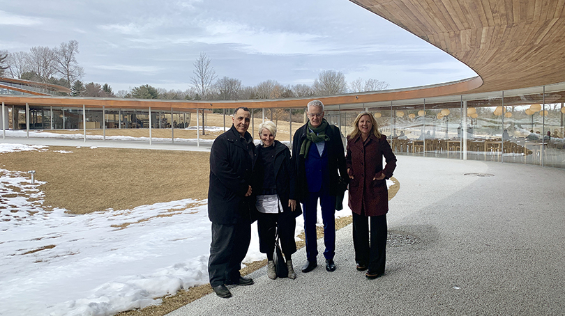 Rod Khattabi, Grace Farms Foundation Director of Global Justice Initiative Trainings & Risk Officer  Dr. Frances Bronet  Bill Menking, Editor-in-Chief of The Architect’s Newspaper and professor at Pratt  Sharon Prince, Grace Farms Foundation Founder & President