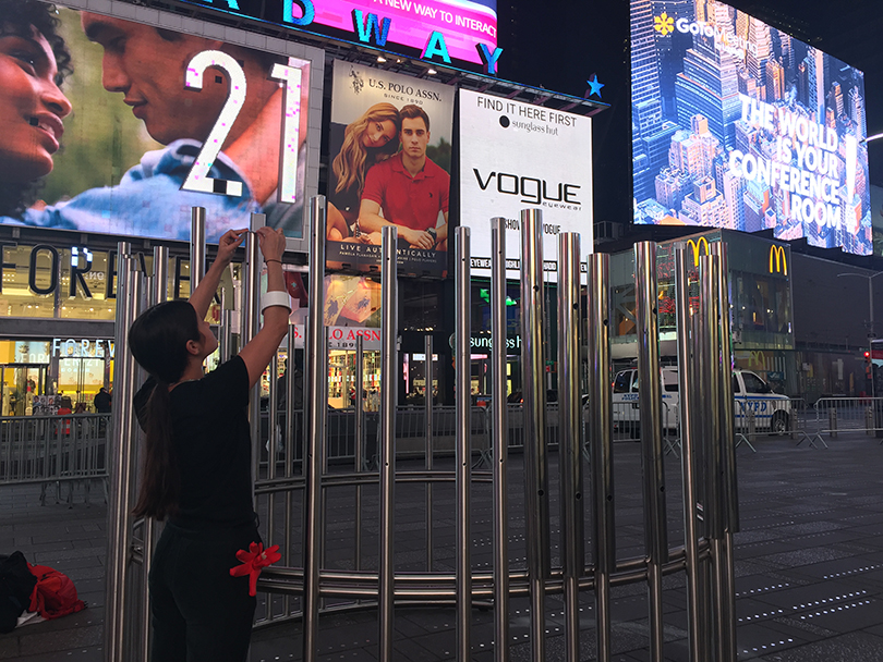 Installation of “Project Hurrah!”- Design Pavilion, Times Square