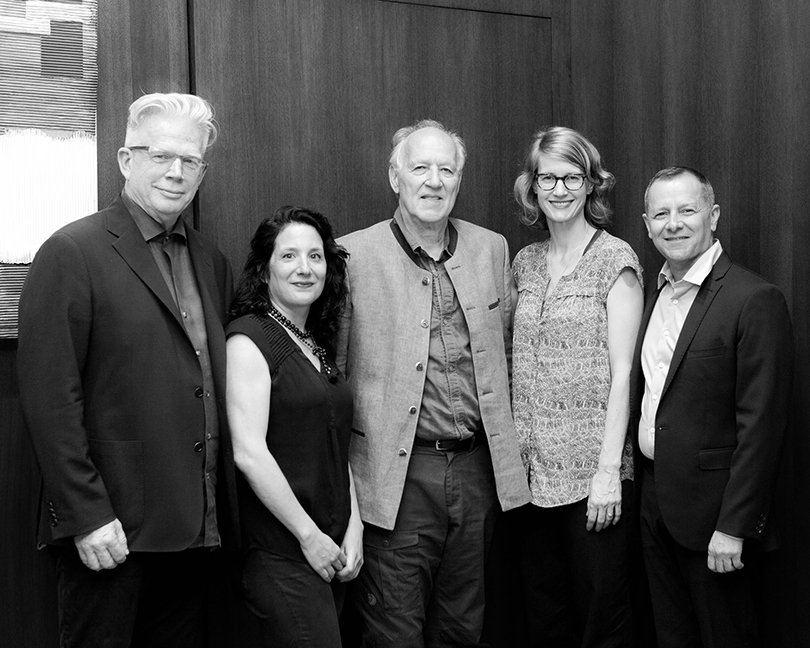  Pratt Institute School of Art Dean Gerry Snyder, School of Art Assistant Dean Dianne Bellino, Werner Herzog, Film/Video Department Assistant Chair Kara Hearn, Film/Video Department Chair Jorge Oliver