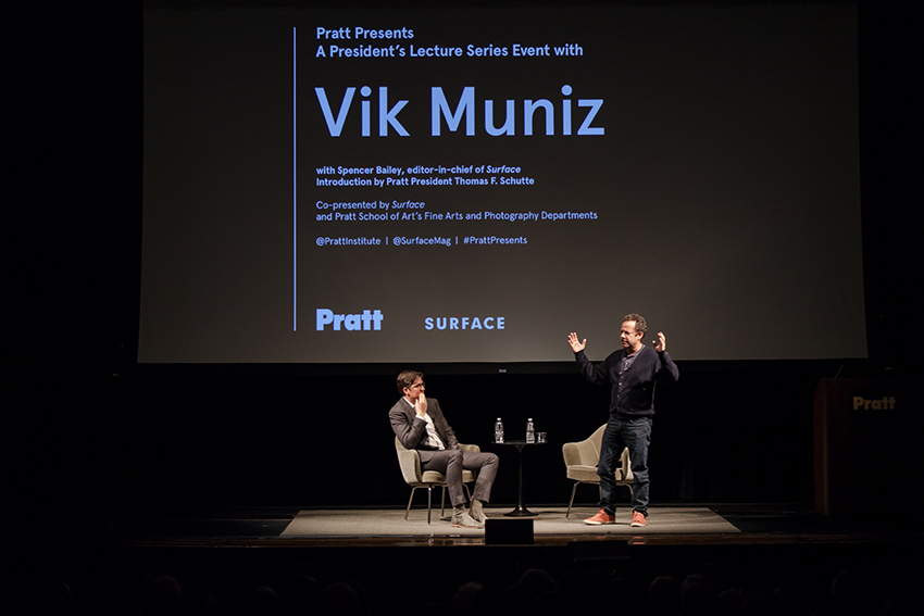 Surface magazine Editor-in-Chief Spencer Bailey and Vik Muniz