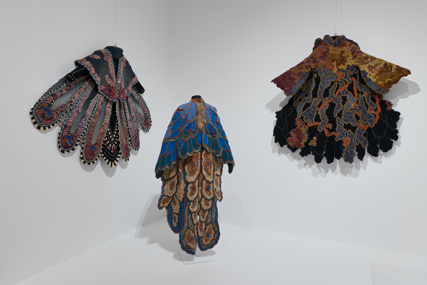 Installation view of Off the Wall: American Art to Wear at the Philadelphia Museum of Art, with work by Sharron Hedges (courtesy Philadelphia Museum of Art)