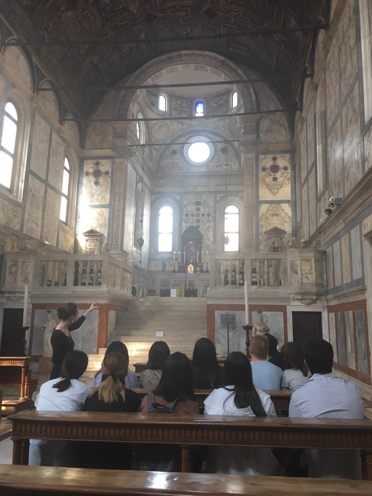 Students at Pietro Lombardi’s Santa Maria dei Miracoli in Venice