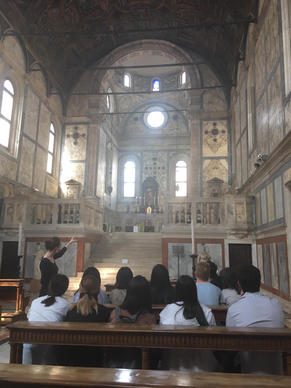 Students at Pietro Lombardi’s Santa Maria dei Miracoli in Venice