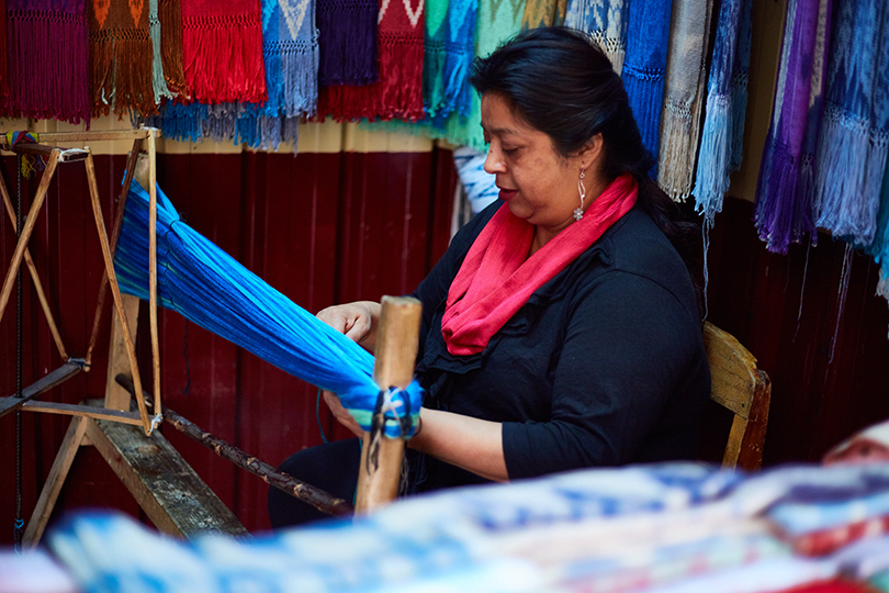 Woman weaving