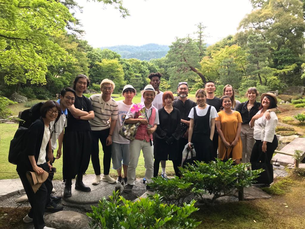 Students at Murin-an garden in Kyoto