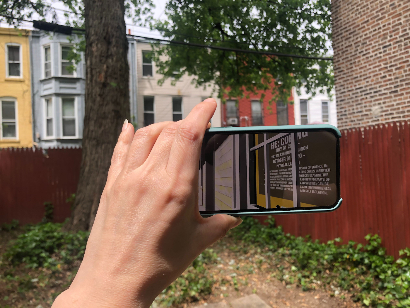 Using the Pratt Virtual Exhibitions app (photo by Julianna Rose Dow)