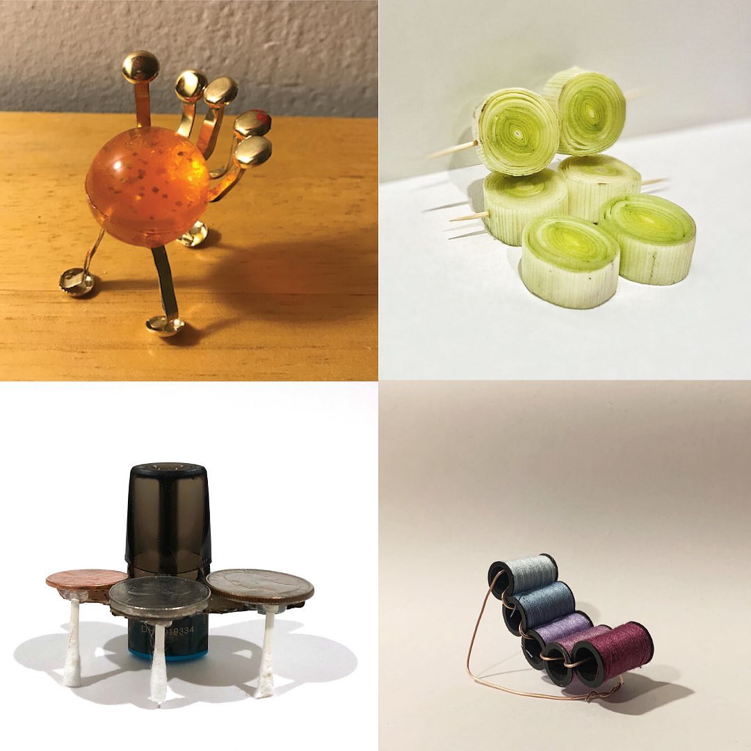 Examples of the “Isolation Chairs” made by students in Industrial Design Studio II (via @PrattInstitute/Instagram)