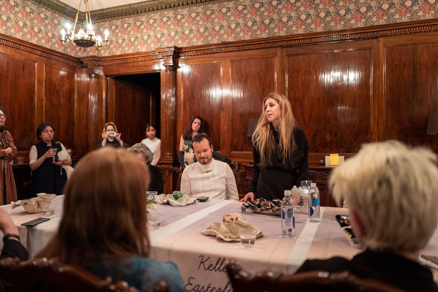 Harriet Harriss, Dean of the School of Architecture, speaking at the Mistresses of Pratt Dinner Party (photo by Armon Burton)