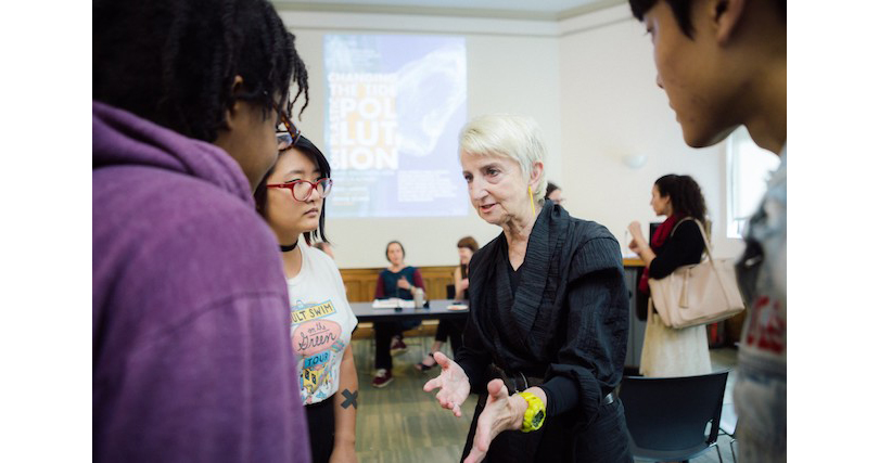 Frances Bronet with students