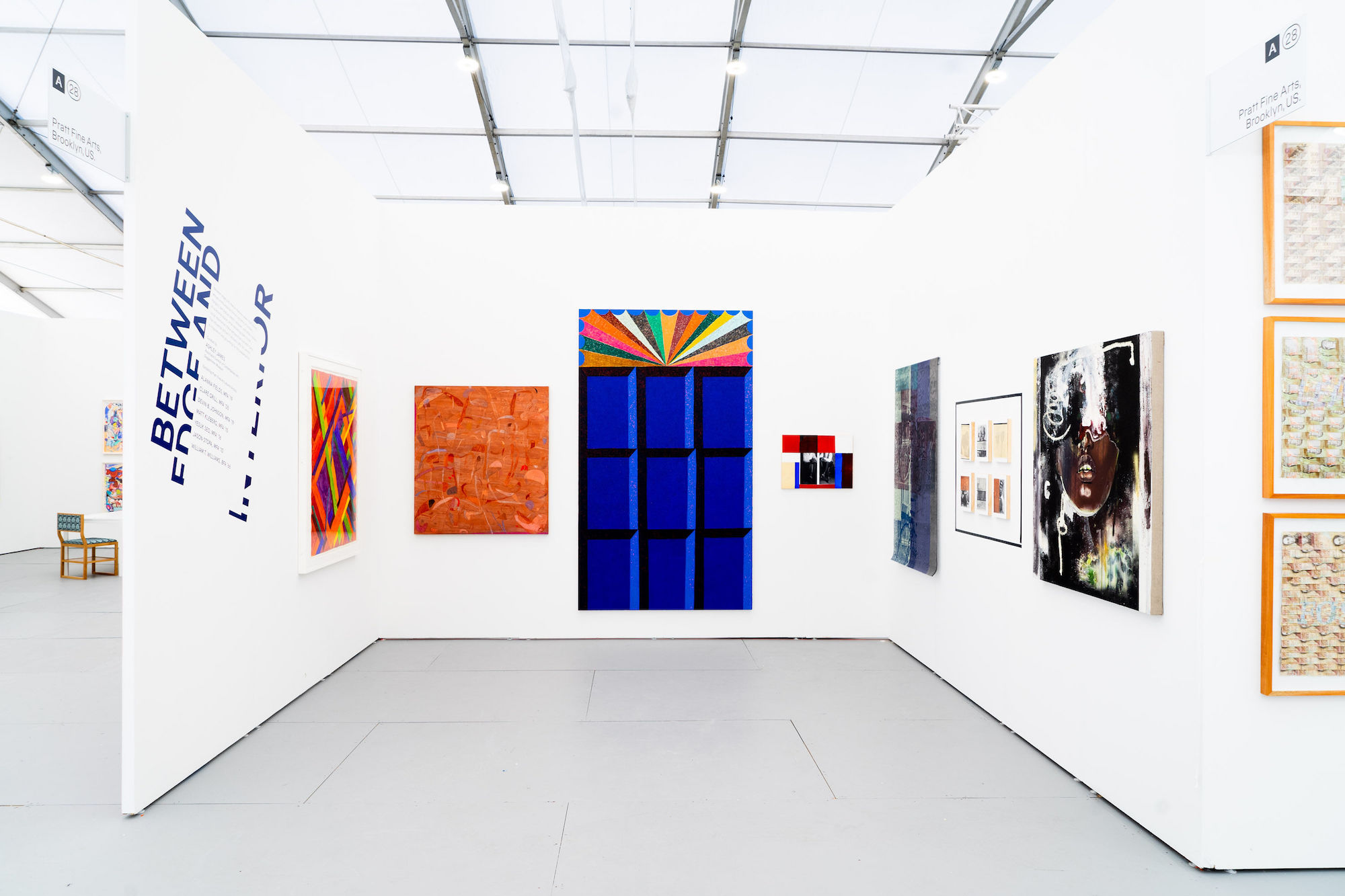 Installation view of Between edge and interior at UNTITLED, ART Miami Beach