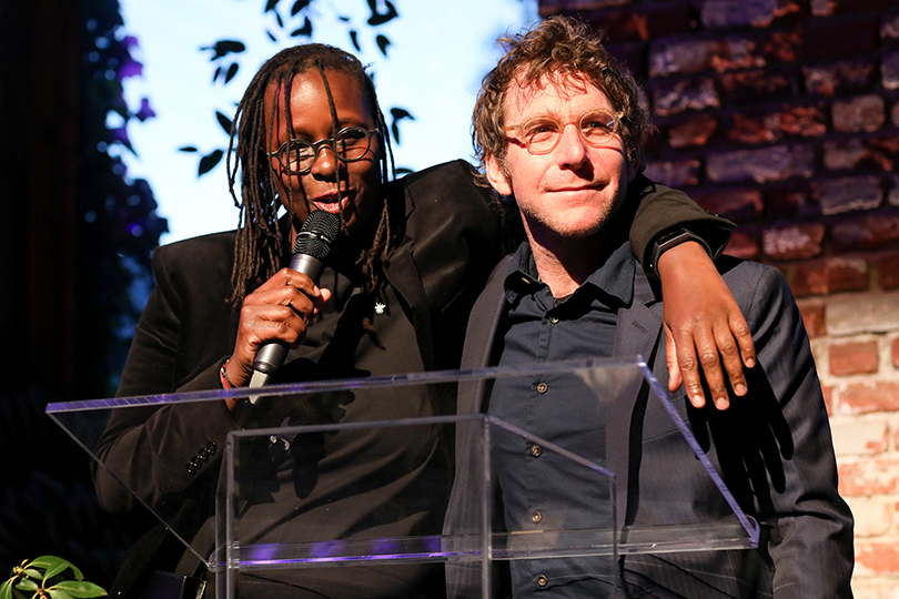 Mickalene Thomas and Dustin Yellin at the Pioneer Works Village Fête (courtesy BFA)